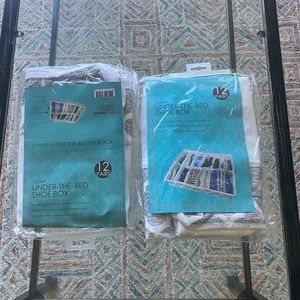 NWT HOME BASICS 12 PAIR UNDER-THE-BED SHOE BOX